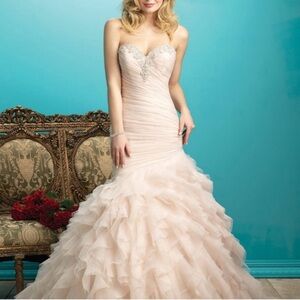 Allure Bridals Elegant Blush/Cream Wedding Dress